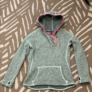 Stio Sweetwater Hooded Pullover Fleece Marled Sage/Grey Tone Size Medium